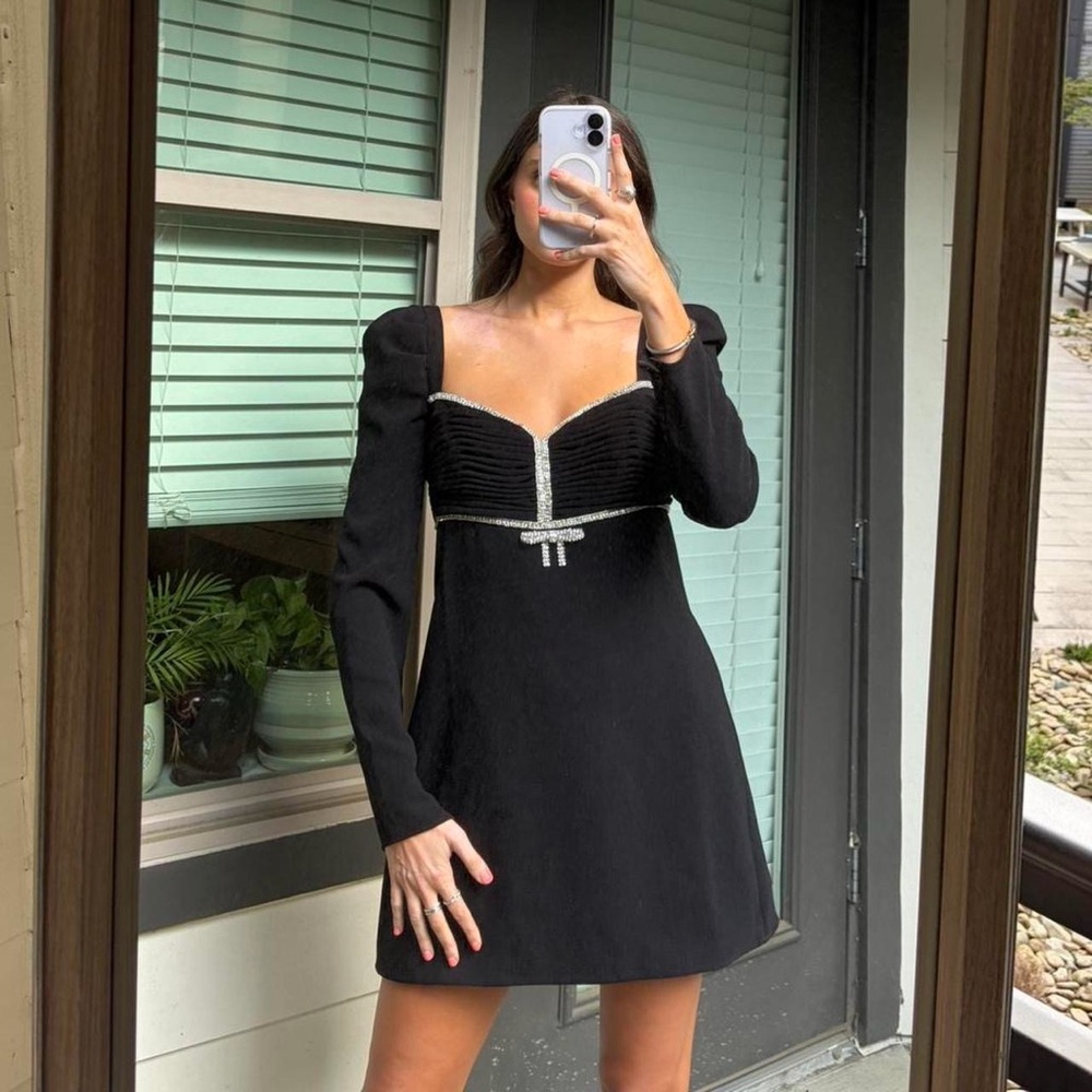 Self-portrait black mini dress